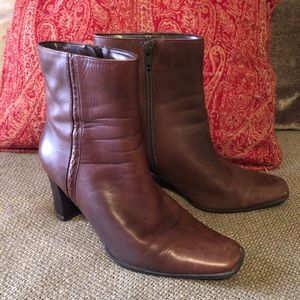 A. N. A. Size 7 M brown leather ankle boots